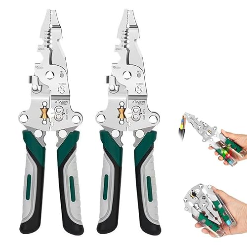 2025 Neuer Klappbarer Stylus-Schraubendreher-Abisolierer, 20-in-1-Abisolierzange Mit Spannungsprüfer, Multifunktionale Abisolierzange Für Schneiden Und Ziehen Von Kabeln(2pcs) von ECBLI