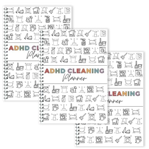 ADHD Cleaning and Organizing Planner for Adults Women, Cleaning Schedule and Checklist Organizer, Daily Weekly Monthly Household Cleaning Planner, Checklist Notebook Mother's Gifts(3pcs) von ECBLI
