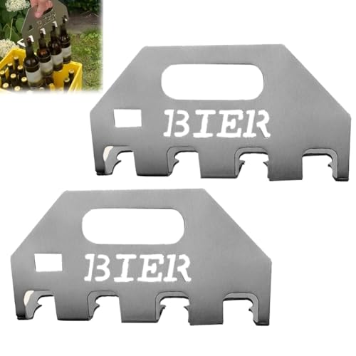 Der Quad-Bieröffner & -Träger, Bierflaschenöffner Und -Halter, 4-in-1-Flaschenöffner Aus Edelstahl for Partys, Langlebiges Bieröffnerwerkzeug for Mehrere Flaschen, Tolles Geschenk(2PCS) von ECBLI