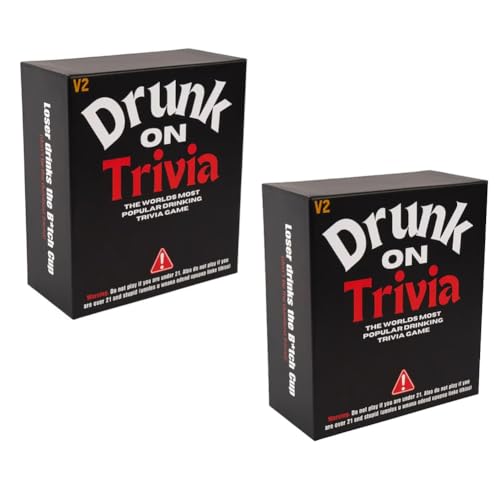 ECBLI Drunk on Trivia Version- Birthday Gift & Bachelorette Party Game with 250 Amusing Cards - Hilarious Unforgettable Drinking Card Game - Get The Party Started(2pcs) von ECBLI