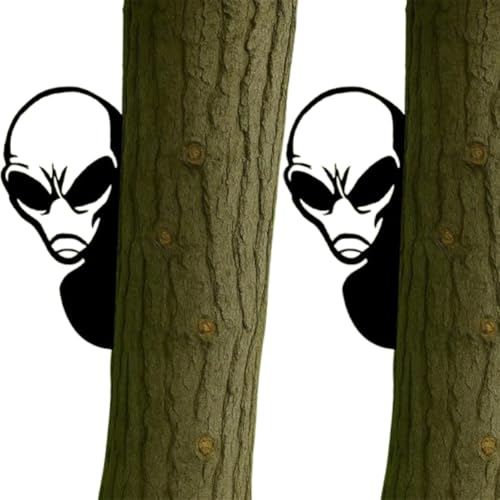 ECBLI Funny Alien Metal Sign, Alien Warning Sign, Garden Wall Art for Fence, Patio & Yard - Waterproof UFO Themed Decoration - Gift for Prank Lovers & Alien Enthusiasts(Alien,2pcs) von ECBLI