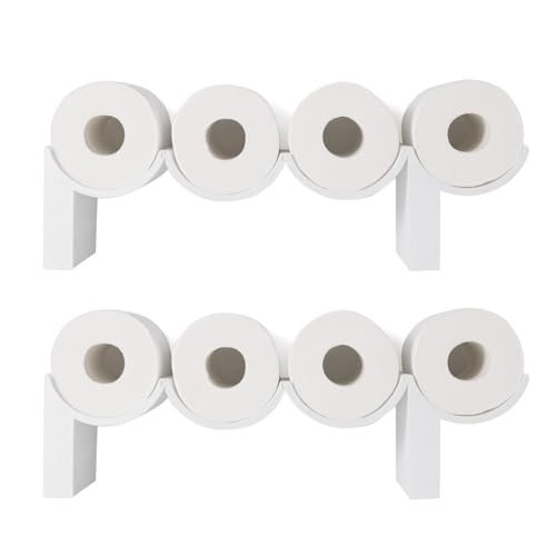 ECBLI Funny Poop Toilet Paper Holder Shelf, Humorous Poop Sign Bathroom Decor, White Funny Bathroom Whimsical Wall Decor, Functional Cute Quirky House Warming Boys Gift(2pcs) von ECBLI