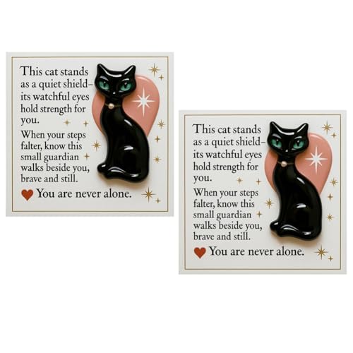 ECBLI Medieval Black Cat Pocket Hug, Loyal Companion You Are Never Alone Commemorative Black Cat with a Bell - Comforting and Protective, with Inspiring Power(2pcs) von ECBLI
