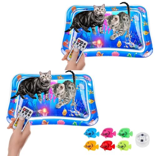 ECBLI Petlori Glowing Water Mat for Cats, Glowpad Pad Innovative Cat Water Mat Lighted Water Mat for Cat with Fish Innovative Multi-Color Water Mat Indoor Cats Thickened Motion-Triggered(2set) von ECBLI