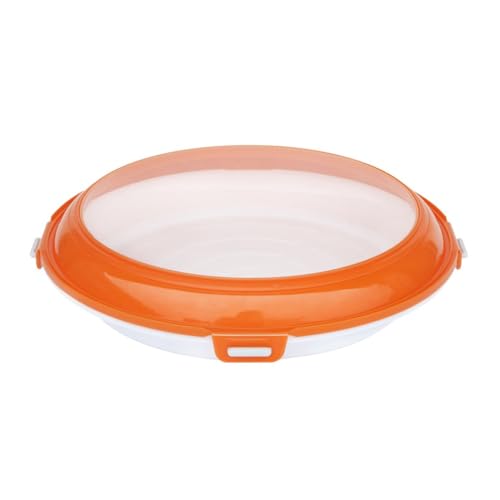 Stackable Food Preservation Trays, Reusable Food Tray Kitchen Storage Tray Food Storage Container Stackable Fridge Storage Case for Kitchen for Vegetable Salad and Various(Circle - Orange) von ECBLI