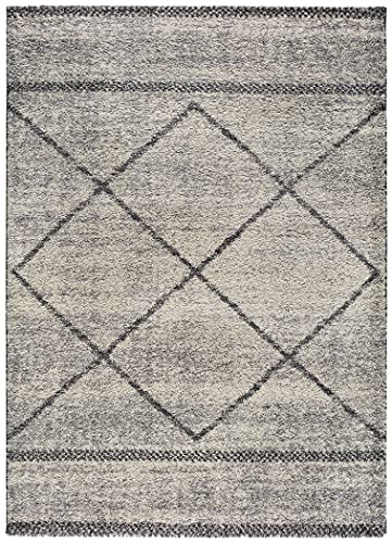 ECCOX - Hochflor-Teppich aus Polypropylen mit Jutebasis, weicher und strapazierfähiger Teppich, für Eingang, Wohnzimmer, Esszimmer, Schlafzimmer, Ankleidezimmer, Grau (140 x 200 cm) von ECCOX