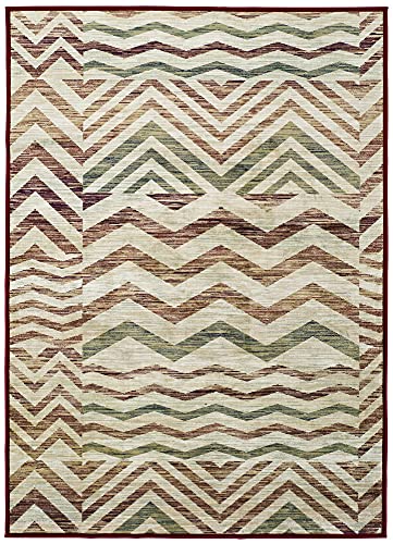 ECCOX - Keops Kurzflorteppich aus Polypropylen und Polyester, weicher und strapazierfähiger Teppich, für Eingang, Wohnzimmer, Esszimmer, Schlafzimmer, Ankleidezimmer, Braun und Grün (160 x 230 cm) von ECCOX