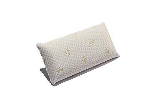 ECCOX – Packung mit 2 Kissen aus Soja-Memory-Schaumstoff - 80x40 cm – Eingespritzter Memory-Schaum-Kern – Soja-Stretchgewebe – Abnehmbarer Bezug – Mittlere Festigkeit von ECCOX