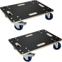 2er Set Transportroller mit 2x Feststellbremse, 40x60 cm bis 800kg Siebdruckplatte, PP-Räder, Transporthilfe für Umzug Rollbrett Möbelroller von ECD GERMANY