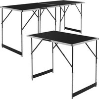 3-teilig Tapeziertisch klappbar 100x60 cm, Schwarz, Alu Multifunktionstisch, höhenverstellbarer Mehrzwecktisch, Arbeitstisch bis 30 kg belastbar, von ECD GERMANY