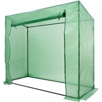 Ecd Germany - 1x Foliengewächshaus Tomatengewächshaus mit Gitternetzfolie/aufrollbare Tür für Garten zur Aufzucht, Schrägdach, Grün, 200x79x168cm, von ECD GERMANY