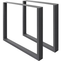 2x Tischbeine aus Vierkantprofilen, 70 x 72 cm, Anthrazit, pulverbeschichtete Stahl, Industriedesign, Metall Tischkufen Tischuntergestell von ECD GERMANY