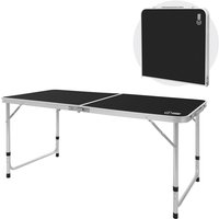 Alu Campingtisch Klapptisch, höhenverstellbar 120x60x54-70 cm, Schwarz, HDPE-Platte, klappbar, tragbar, leicht, Falttisch mit Griff, Koffertisch Alu Campingtisch Klapptisch, höhenverstellbar 120x60x54-70 cm, Schwarz, HDPE-Platte, klappbar, tragbar, leicht, Falttisch mit Griff, Koffertisch von ECD GERMANY