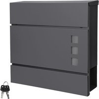 ECD Germany Briefkasten mit Zeitungsfach, 37x36,5x10,5 cm, Anthrazit, aus Stahl ECD Germany Briefkasten mit Zeitungsfach, 37x36,5x10,5 cm, Anthrazit, aus Stahl von ECD GERMANY