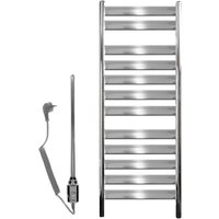 Design Badheizkörper Tharr Elektrisch 500 x 950 mm Chrom mit Heizstab 300W Designheizkörper Paneelheizkörper Flachheizkörper Heizkörper von ECD GERMANY