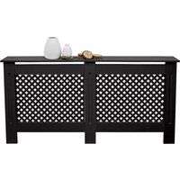 ECD Germany Heizkörperverkleidung mit Wabenmuster 152x19x82 cm Schwarz MDF lackiert für Schlafzimmer Wohnzimmer Heizungsverkleidung von ECD GERMANY