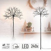 ECD Germany LED-Baum 100 cm mit 240 warmweiße LEDs, für Innen & Außen, IP44 Wasserdicht, Lichtbaum Lichterbaum Leuchtbaum Beleuchteter Dekobaum von ECD GERMANY