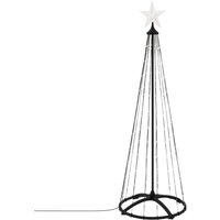 ECD Germany LED Weihnachtsbaum Außen 150 cm 154 LED Warmweiß, Timer, 9 Modi, Dimmbar, inkl. Fernbedienung, Stern, Beleuchteter Tannenbaum von ECD GERMANY