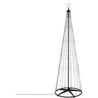 ECD Germany LED Weihnachtsbaum Außen 210 cm 370 LED Warmweiß, Timer, 9 Modi, Dimmbar, inkl. Fernbedienung, Stern, Beleuchteter Tannenbaum von ECD GERMANY