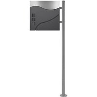 ECD Germany Standbriefkasten mit Zeitungsfach, Briefkasten mit Pfosten, Briefkastenanlage Briefkastenständer Silber 120cm Edelstahl, Postkasten ECD Germany Standbriefkasten mit Zeitungsfach, Briefkasten mit Pfosten, Briefkastenanlage Briefkastenständer Silber 120cm Edelstahl, Postkasten von ECD GERMANY