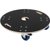 ECD Germany Transportroller rund Ø67x14,5 cm mit Siebdruckplatte und 2 gebremsten Rollen, 800kg Tragkraft, Rollbrett Möbelroller, Transporthilfe für von ECD GERMANY