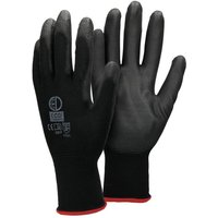 Ecd Germany - 1 Paar Arbeitshandschuhe mit PU-Beschichtung, Größe 7-S, Schwarz, atmungsaktiv, rutschfest, robust, Mechanikerhandschuhe von ECD GERMANY