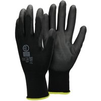 Ecd Germany - 1 Paar Arbeitshandschuhe mit PU-Beschichtung, Größe 8-M, Schwarz, atmungsaktiv, rutschfest, robust, Mechanikerhandschuhe von ECD GERMANY
