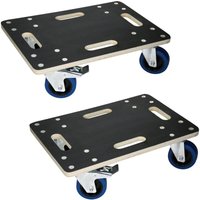 Ecd Germany - 2er Set Transportroller mit 2x Feststellbremse, 35x50 cm, 800kg Siebdruckplatte, PP-Räder, Transporthilfe für Umzug, Rollbrett von ECD GERMANY