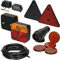 Ecd Germany - Anhängerbeleuchtung Set 12-teilig - 13-poliger Stecker - 5 m Kabel - inkl. Leuchtmittel - mit E-Prüfzeichen - Rückleuchten Set für pkw von ECD GERMANY