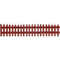 Ecd Germany - Deko Holz Zaun mit led in Rot, 90x21 cm, batteriebetrieben, mit Timer, Mini Gartenzaun beleuchtet, Mini-Lattenzaun, von ECD GERMANY