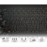 Led Lichtervorhang 2m mit 240 LEDs Warmweiß, 12 Funktionen, Weihnachten Eiszapfen Lichterkette led Lichterkettenvorhang Eisregen Vorhang von ECD GERMANY