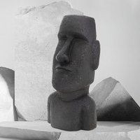 Moai Rapa Nui Kopf Figur, 53,5 cm, Anthrazit, aus Steinguss Kunstharz, wetterfest, Osterinsel Statue für Haus & Garten, Gartenfigur Dekofigur von ECD GERMANY
