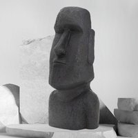 Ecd Germany - Moai Rapa Nui Kopf Figur, 78 cm, Anthrazit, aus Steinguss Kunstharz, Osterinsel Statue als Dekoration für Haus & Garten, Gartenfigur von ECD GERMANY