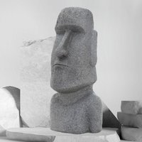 ECD Germany Moai Rapa Nui Kopf Figur, 78 cm, Grau, aus Steinguss Kunstharz, wetterfest, Osterinsel Statue als Dekoration für Haus & Garten, von ECD GERMANY