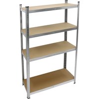 Ecd Germany - Werkstattregal Schwerlastregal 160x80x40 cm bis 320kg belastbar verzinktes Metall 4 MDF-Platten höhenverstellbar Lagerregal Steckregal von ECD GERMANY
