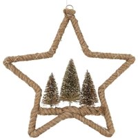 Ecd Germany - led Jute Stern Ø40 cm, 50 warmweißen LEDs, Deko Weihnachtsstern mit 3 Tannen, Jutesäckchen, Batterien, Timer, Hängestern aus Seil, Ecd Germany - led Jute Stern Ø40 cm, 50 warmweißen LEDs, Deko Weihnachtsstern mit 3 Tannen, Jutesäckchen, Batterien, Timer, Hängestern aus Seil, von ECD GERMANY