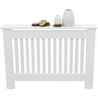 Heizkörperverkleidung Landhausstil 112x19x82 cm Weiß aus mdf lackiert für Schlafzimmer Wohnzimmer Heizungsverkleidung Heizkörperabdeckung von ECD GERMANY