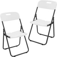 Klappstühle 2er Set, Weiß matt, Klappstuhl mit Metallrahmen, platzsparend, tragbar, belastbar bis 200 kg, Wetterfest & UV-beständig, Gartenstuhl Klappstühle 2er Set, Weiß matt, Klappstuhl mit Metallrahmen, platzsparend, tragbar, belastbar bis 200 kg, Wetterfest & UV-beständig, Gartenstuhl von ECD GERMANY