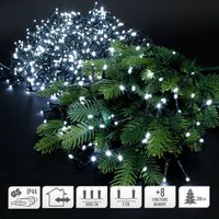 Led Cluster Lichterkette 30m mit 1500 LEDs Kaltweiß, 3m Stromkabel, IP44, Clusterlichterkette Büschellichterkette für Weihnachten Weihnachtsbaum von ECD GERMANY