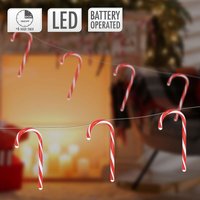 Led Lichterkette mit 7 Zuckerstangen, 330 cm, mit 28 warmweißen LEDs, batteriebetrieben mit Timer, Weihnachten Innen Deko Beleuchtung, Zuckerstäbe von ECD GERMANY
