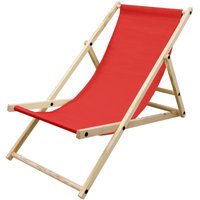 Ecd Germany - Liegestuhl aus Holz, 3 Liegepositionen, Rot, bis 120 kg von ECD GERMANY