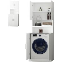 Waschmaschinenschrank mit 4 Türen, 70x70x190 cm, Weiß - Ecd Germany von ECD GERMANY