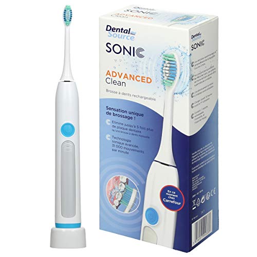 Advanced Clean Sonic Elektrische Zahnbürste mit 1x Aufsteckbürste und Ladestation - 2 Minuten Timer - LED-Ladeanzeige - 31.000 Schwingungen/Min - Wasserdicht - Elektrische Schallzahnbürste Zahnpflege von ECD Germany