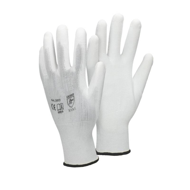 ECD Germany 12 Paar Arbeitshandschuhe PU-Beschichtung Größe 10-XL Weiß von ECD Germany
