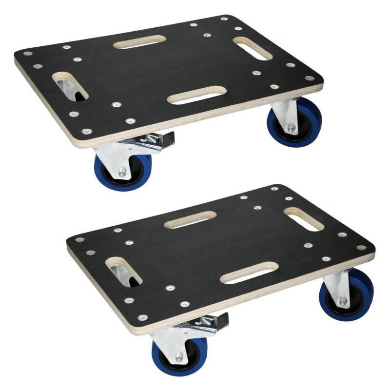 ECD Germany 2Er Set Transportroller mit 2 Feststellbremse 35x50 cm Rollbrett von ECD Germany
