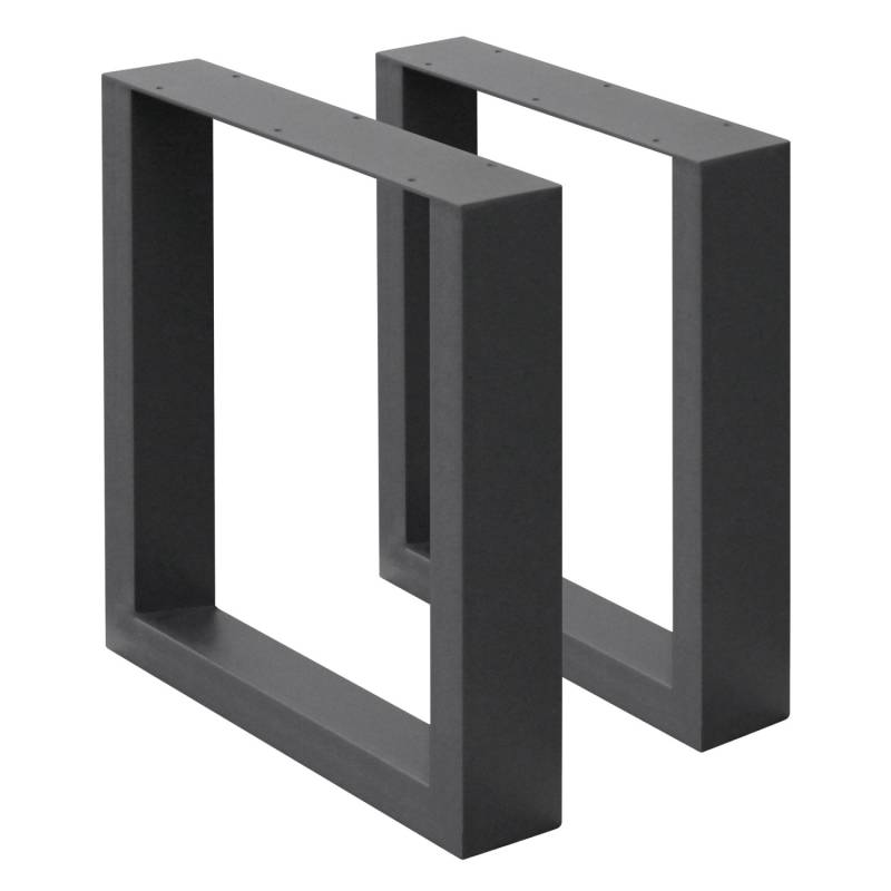 ECD Germany 2x Tischbeine 40x43 cm Anthrazit aus Pulverbeschichteter Stahl von ECD Germany