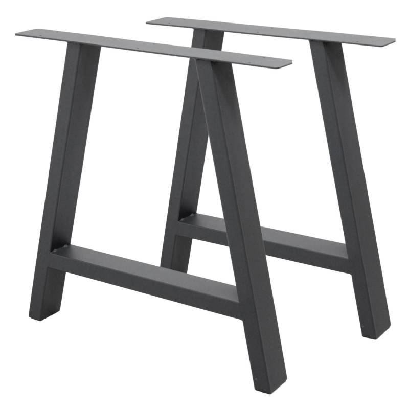 ECD Germany 2x Tischbeine A-Form A-Design 70 x 72 cm Anthrazit Industriedesign von ECD Germany