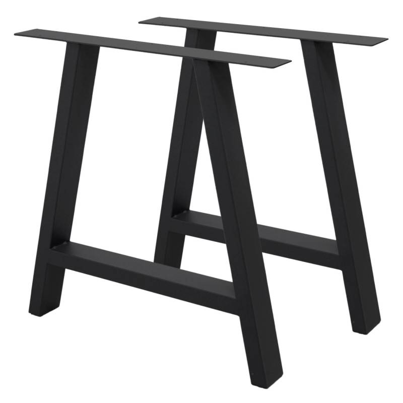 ECD Germany 2x Tischbeine A-Form A-Design 70x72 cm Schwarz Stahl Industriedesign von ECD Germany