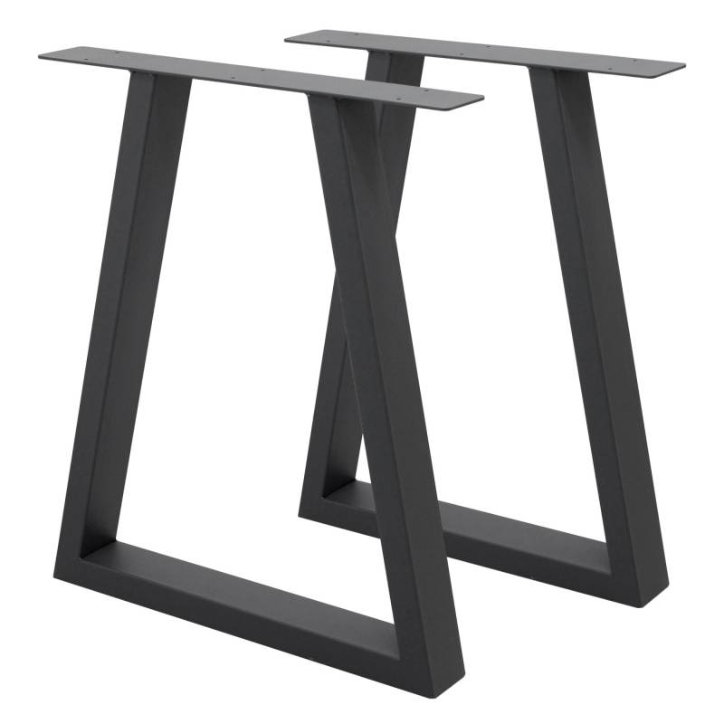 ECD Germany 2x Tischbeine Trapez Design 60 x 72 cm Anthrazit Industriedesign von ECD Germany