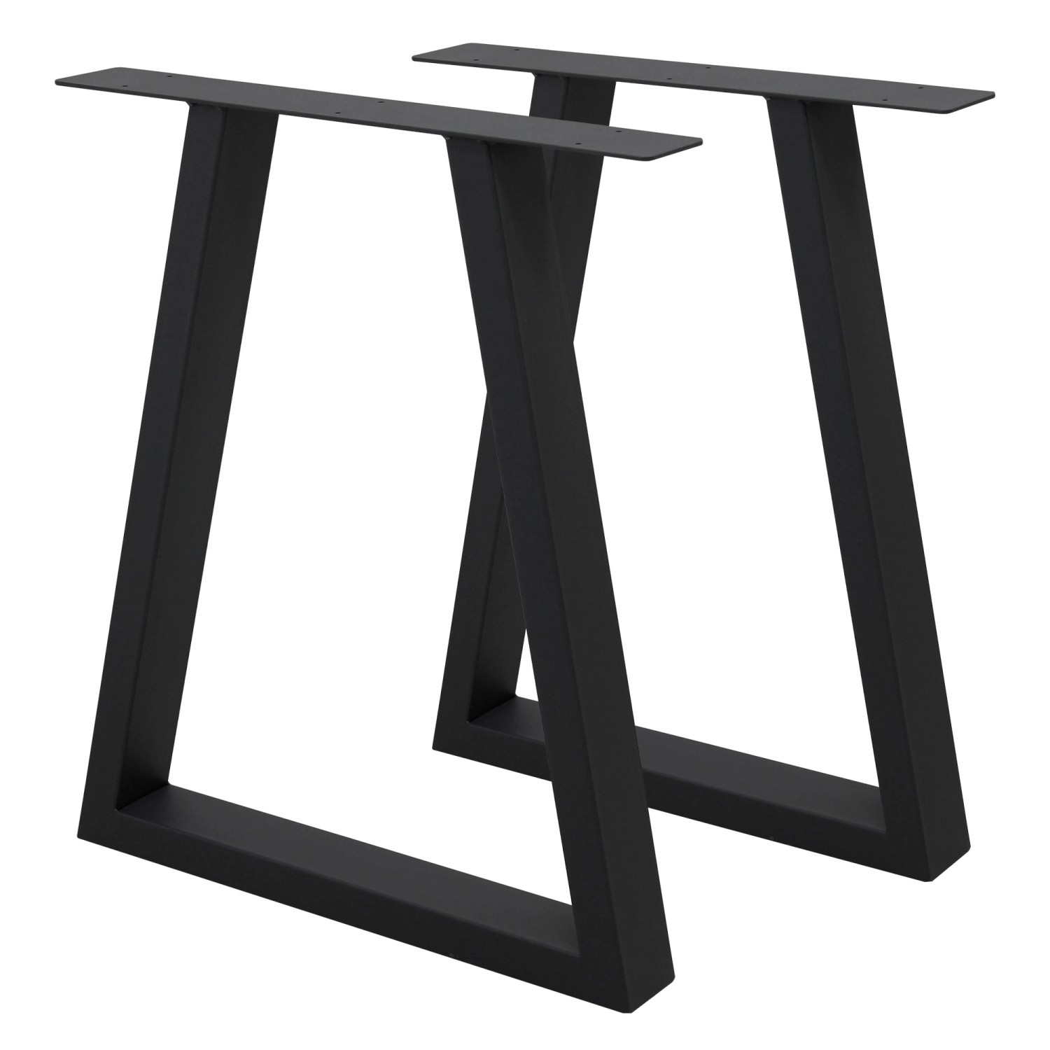 ECD Germany 2x Tischbeine Trapez Design 60 x 72 cm Schwarz Stahl Industriedesign von ECD Germany